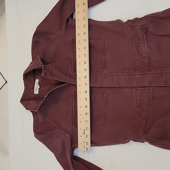 Madewell coverall jumpsuit size XS plum color 100%cotton 6 pockets - Picture 9 of 14